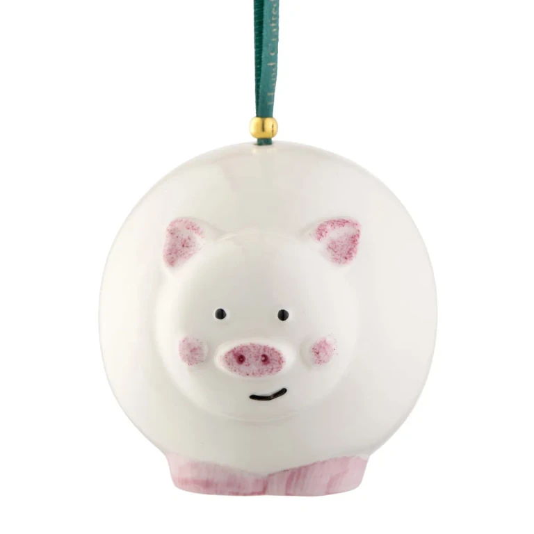 Belleek Classic Piggy Hanging Ornament