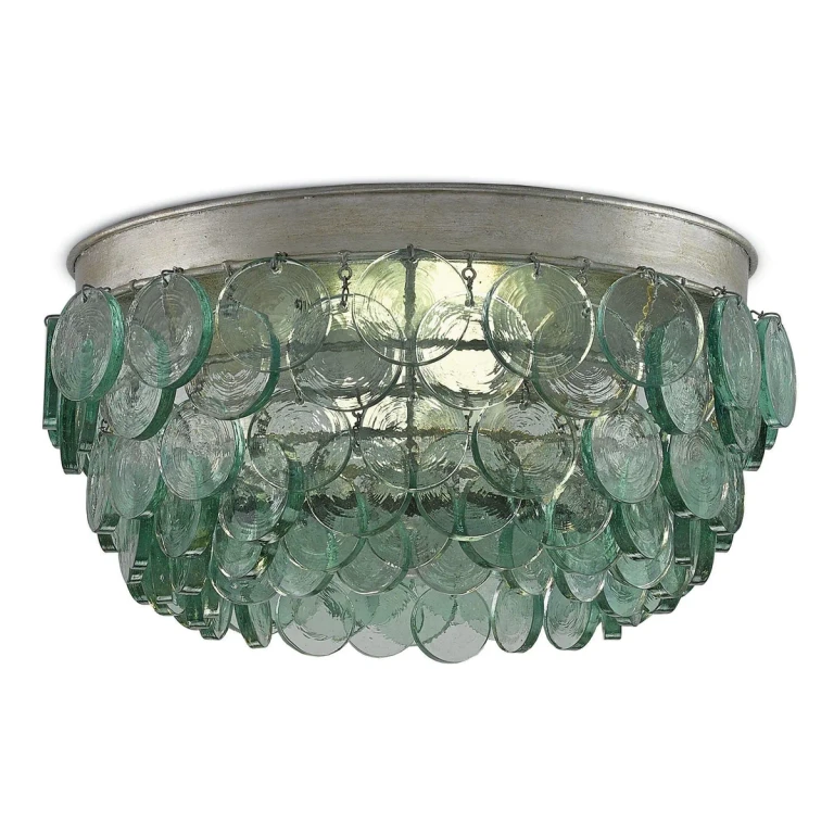 Silver Leaf Two Light Flush Mount from the Braithwell Collection