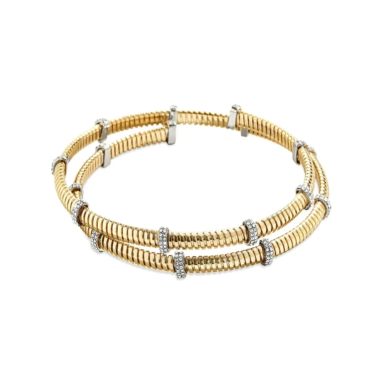 Baublebar Eve Pave Coil Bangle Bracelet in Gold Tone