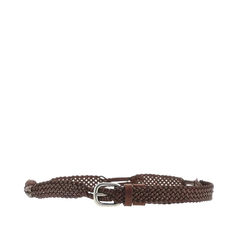 BRUNELLO CUCINELLI Braided leather belt Man 95