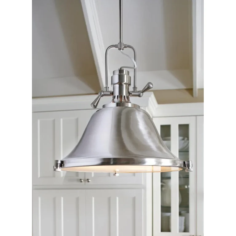 Brushed Nickel Two Light Pendant from the Stone Street Collection