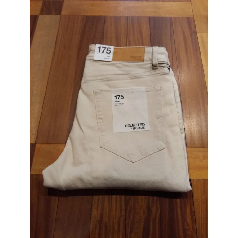 Selected Slh175-slim Leon 6402 Nude & Neutrals Cotton Jean - Men