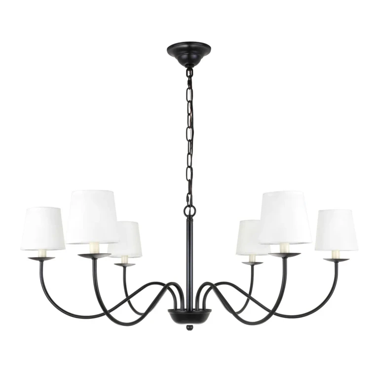 Black Six Light Chandelier from the Eclipse Collection