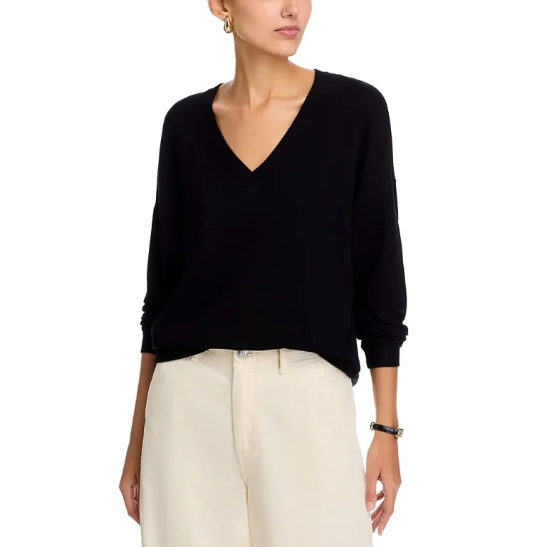 Majestic Filatures French Terry V Neck Sweatshirt