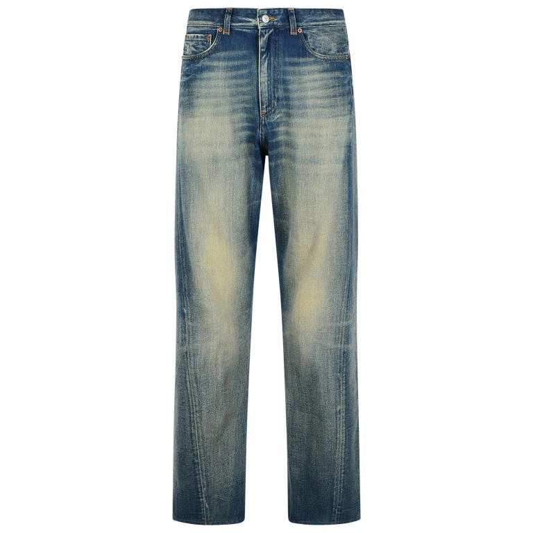 Palm Angels Light Blue Cotton Jeans