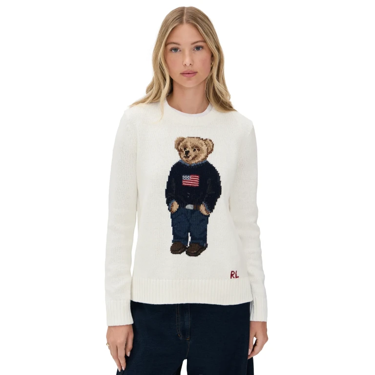 Polo Ralph Lauren American Flag Bear Sweater Navy Multi XXS