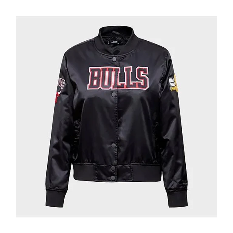 Pro Standard Women's Chicago Bulls NBA Classic Satin Jacket in Black Size: XS