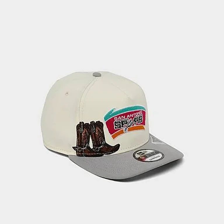 San Antonio Spurs NBA Hardwood Classics 9FIFTY A-Frame Snapback Hat in Chrome/Grey