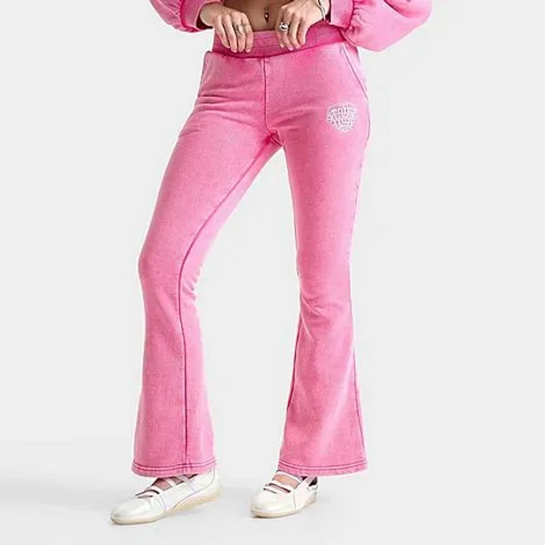 True Religion Women's Washed Heritage Bootcut Jogger Pants in Hot Pink Size: XS