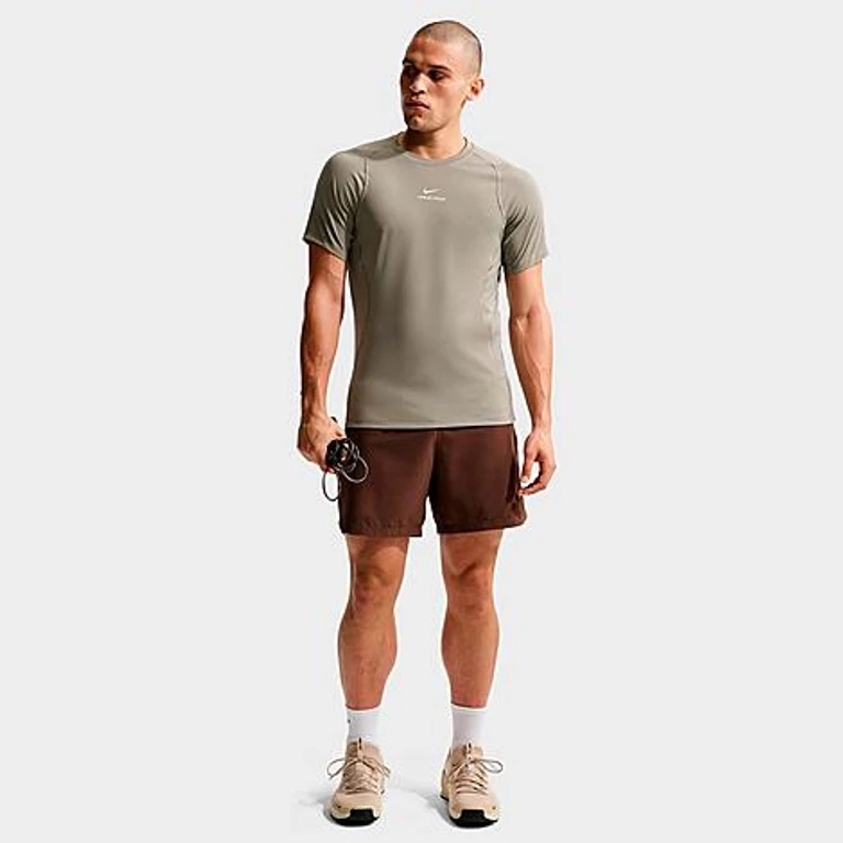 Nike Men's Pro Dri-FIT Training Top in Light Army/Light Liquid Lime Size: Small