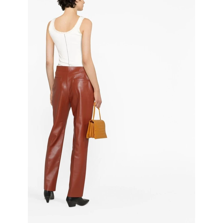Chloè Trousers Brown Outer: Lamb Skin Lining: Silk - Women