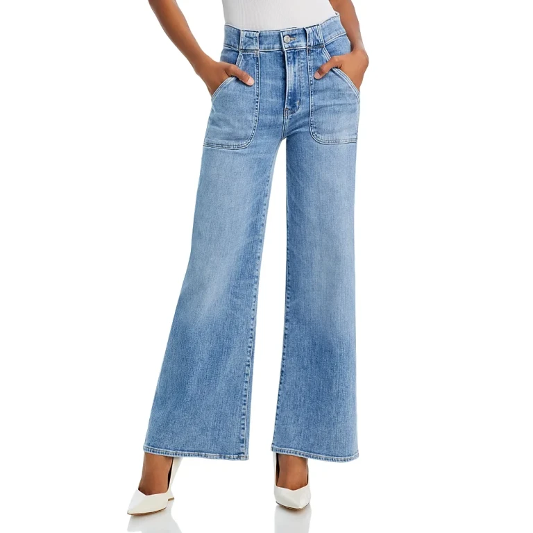 Frame Modern Pocket High Rise Wide Leg Jeans in Carpenter