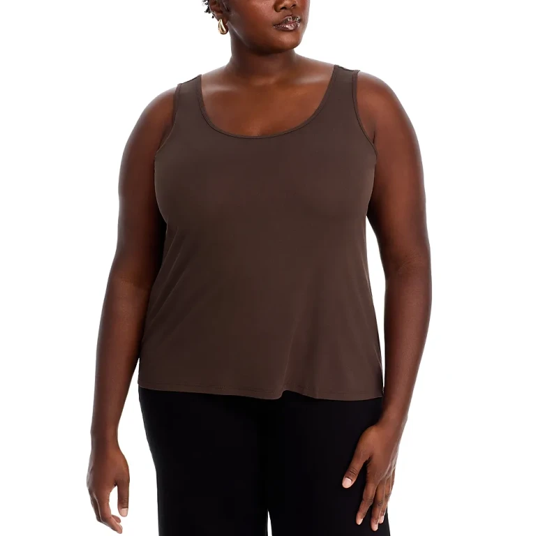 Eileen Fisher Stretch Silk Jersey Scoop Neck Tank