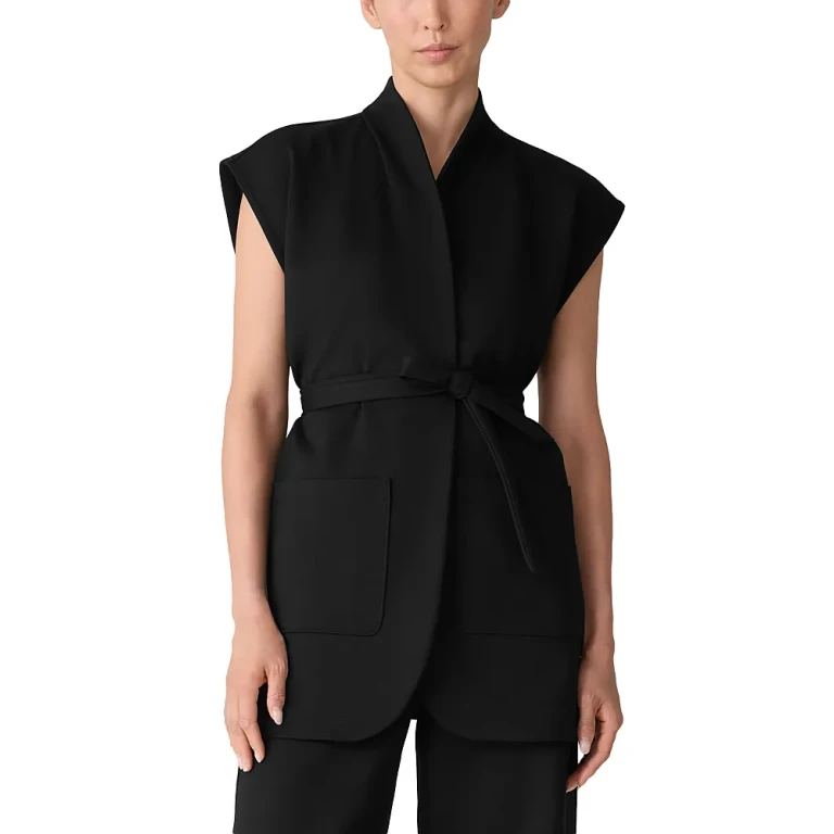 Eileen Fisher High Neck Belted Vest