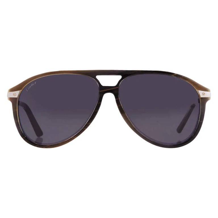 Cartier Santos de Cartier Grey Pilot Mens Sunglasses CT0105S 003 60