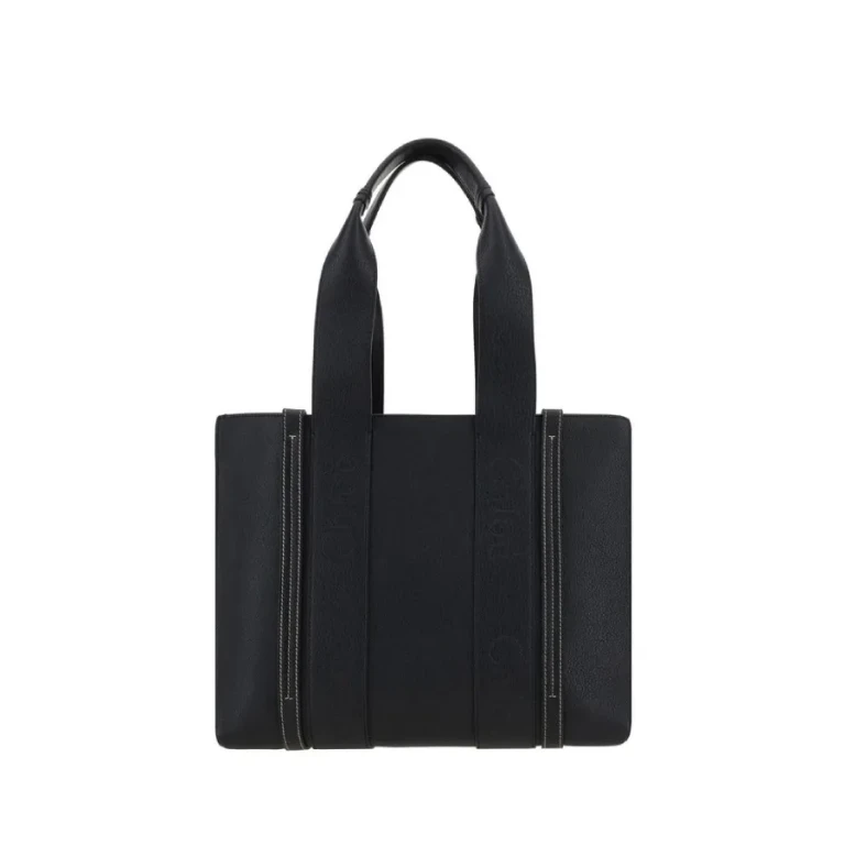 Chloe Woody Medium Calf Leather Tote Bags