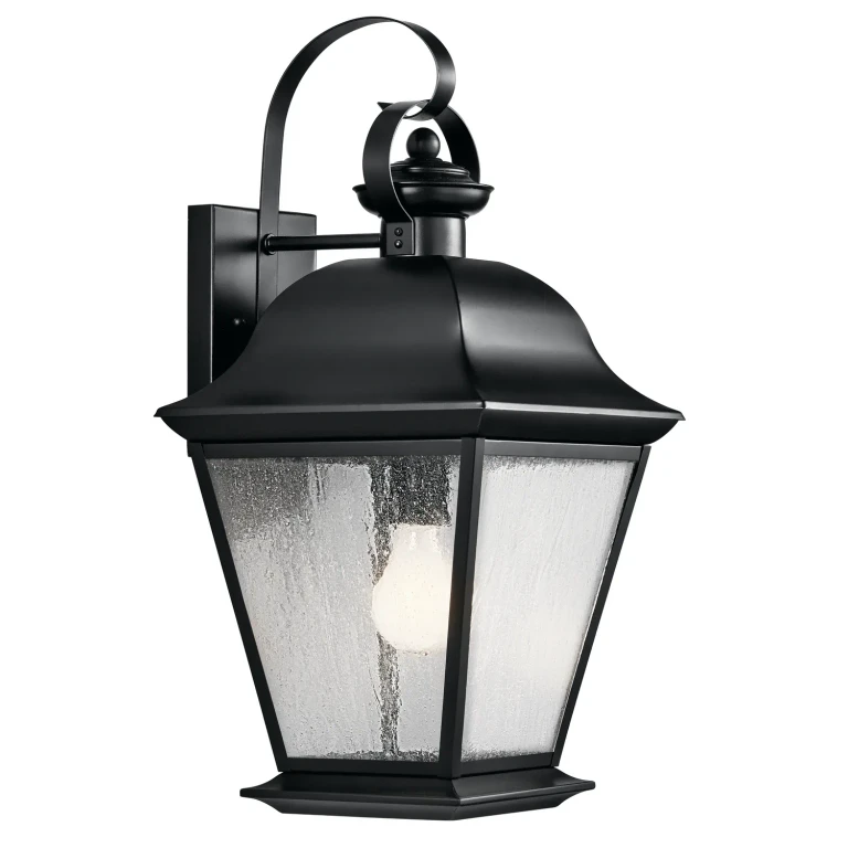 Mount Vernon Large Outdoor Wall Lantern in Painted Black