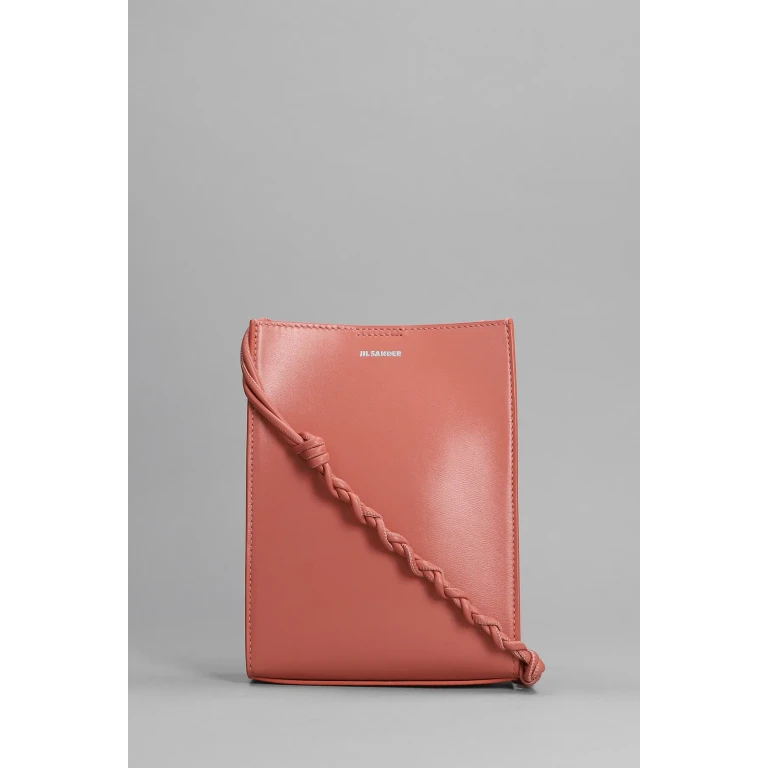 Jil Sander Dark Rose Leather Small Tangle Crossbody Bag