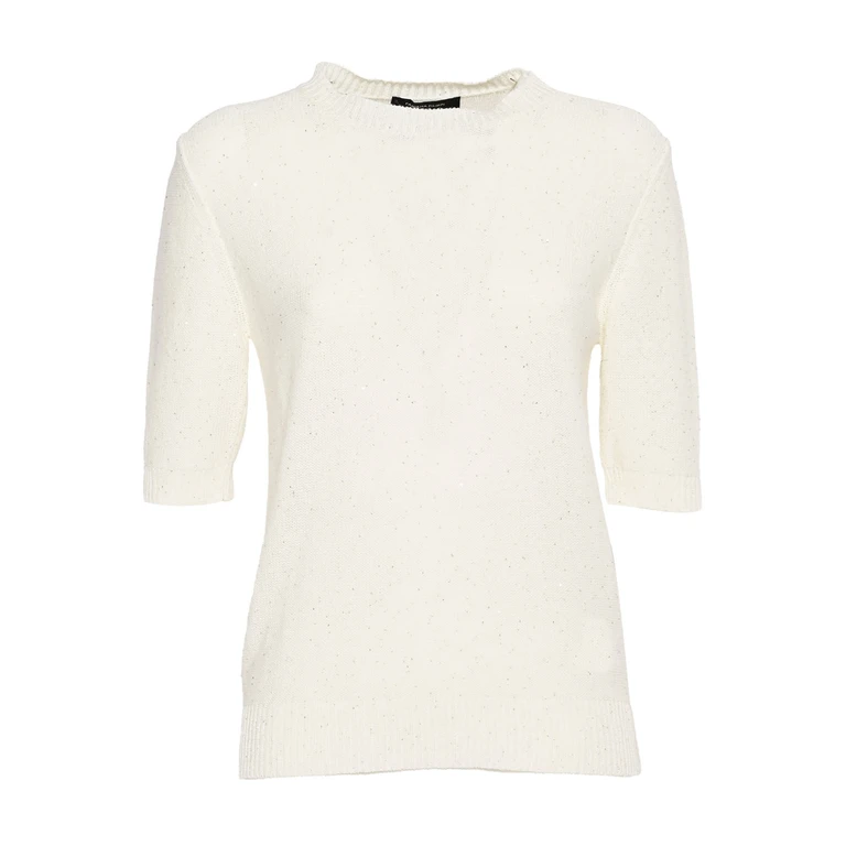 Fabiana Filippi Sequin Short Sleeve Crew Neck Sweater