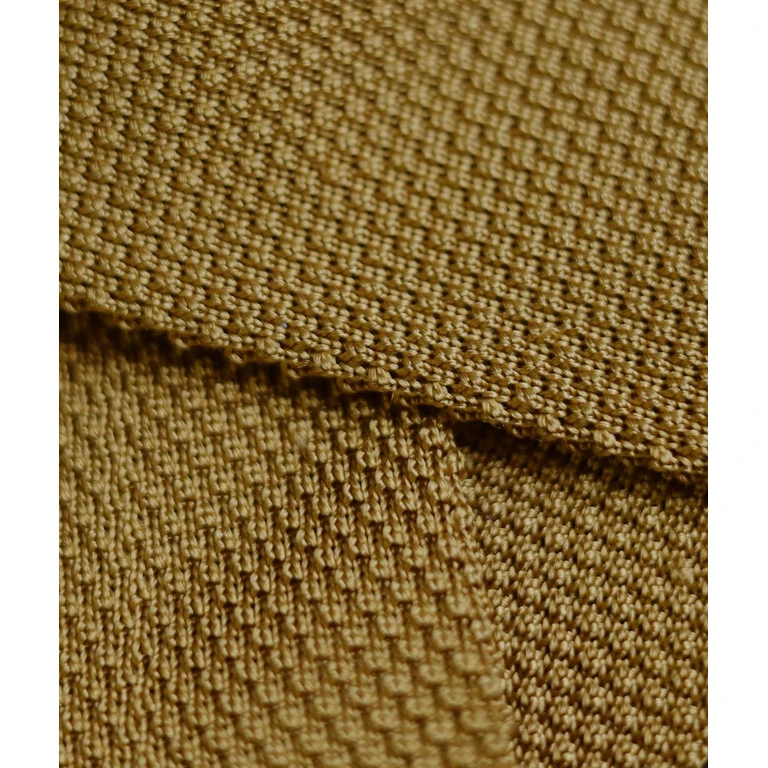Larusmiani Silk Tricot Tie Ochre Knitted - Men