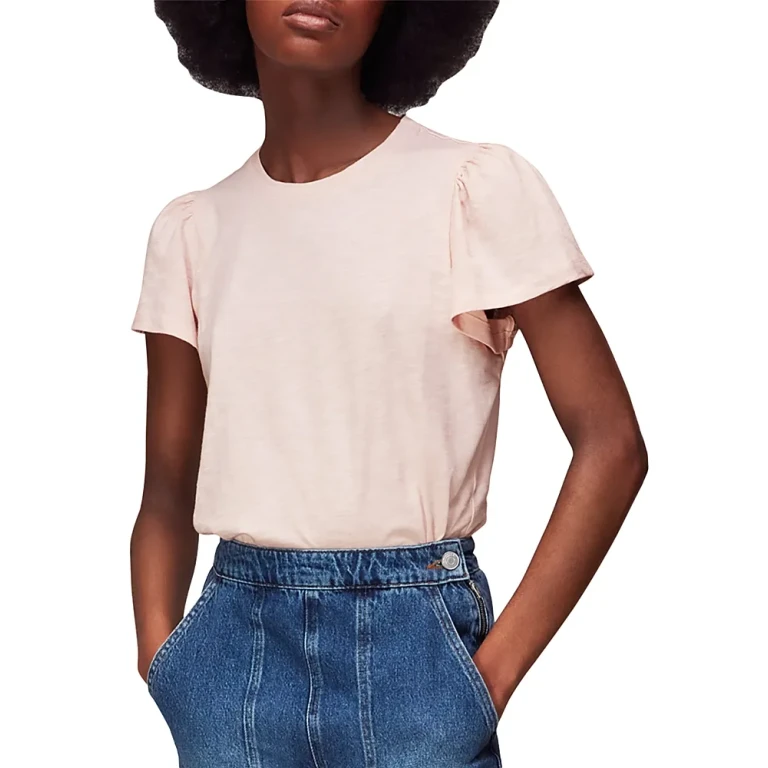 Whistles Cotton Frill Sleeve Tee