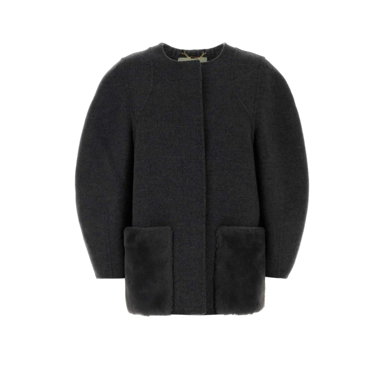 Fendi Dark Grey Wool Blend Jacket