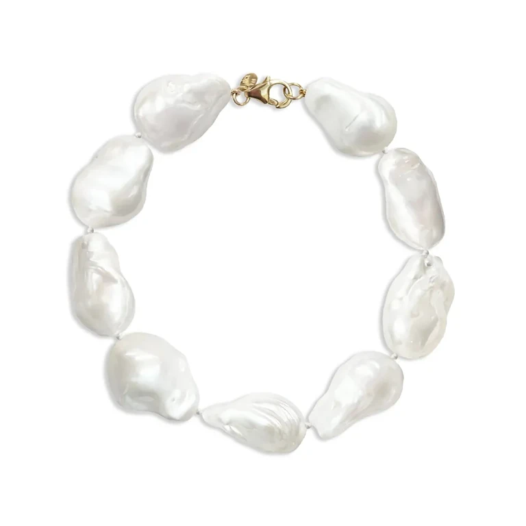 14K Yellow Gold Baroque Pearl Bracelet
