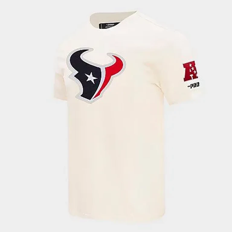 Pro Standard Men's Houston Texans NFL Classics Chenille T-Shirt in Eggshell Size: Small