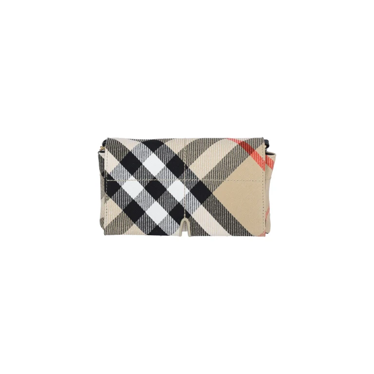 Burberry check Crossbody Bag In Beige Polyester Blend