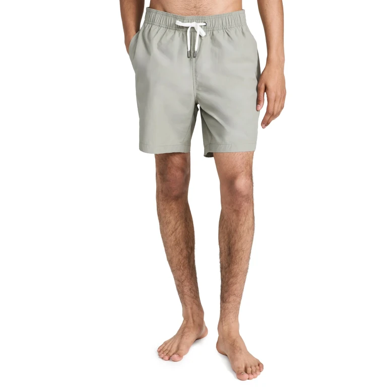 Onia Charles Swim Trunks 5 Pale Blue/White M