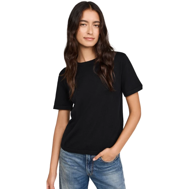 RAILS Cotton Cashmere Short Sleeve Crew Tee Black XL