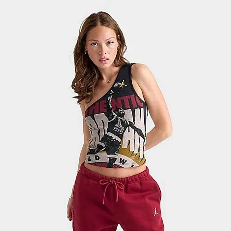 Women's Flight Graphic One-Shoulder Tank Top in Sail Size: XS