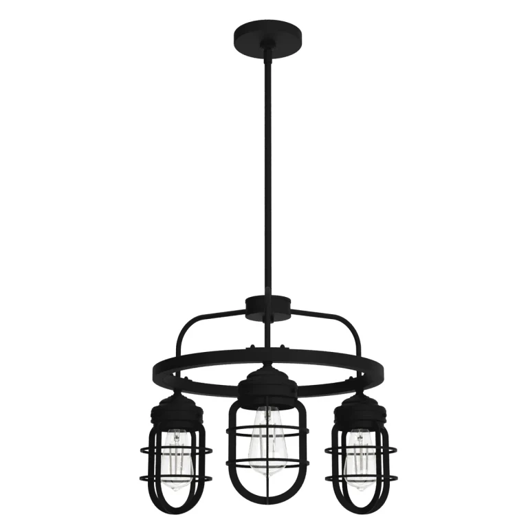 Hunter Starklake 3-Light Chandelier in Natural Iron