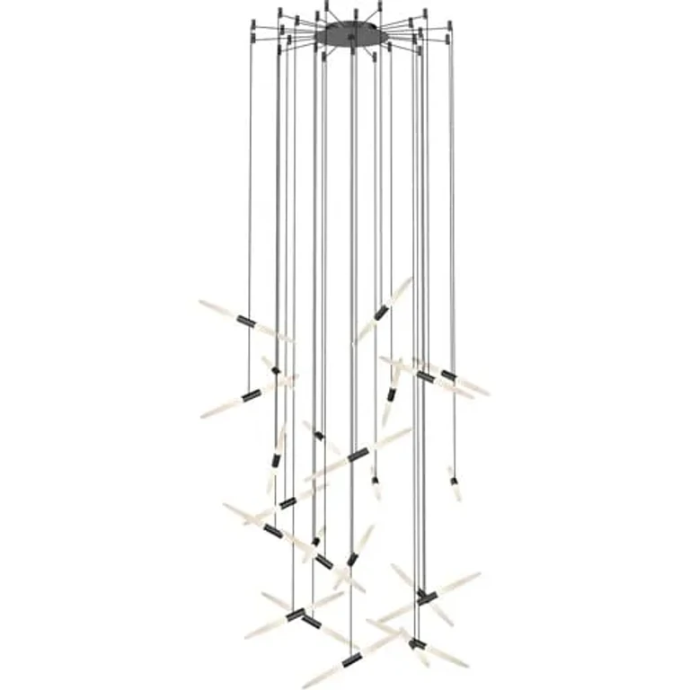 Ballet 24-Light Pendant Light in Satin Black