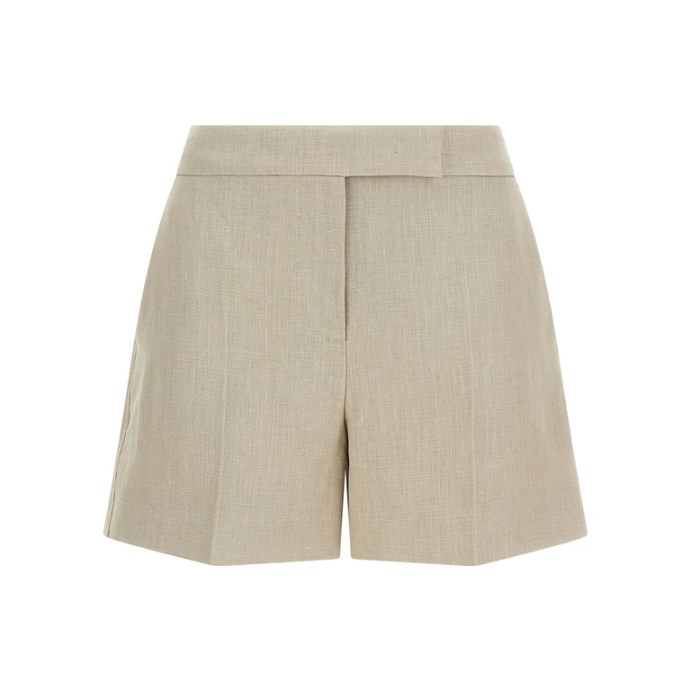 Max Mara MxsLanda shorts Beige Linen Bermuda - Women