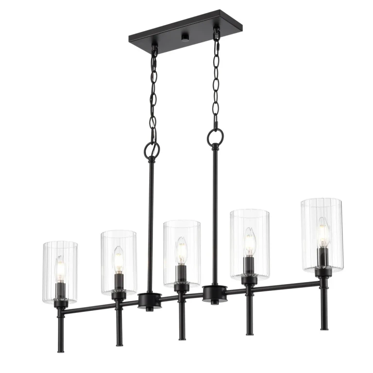 Matte Black Chandelier from the Chastine Collection