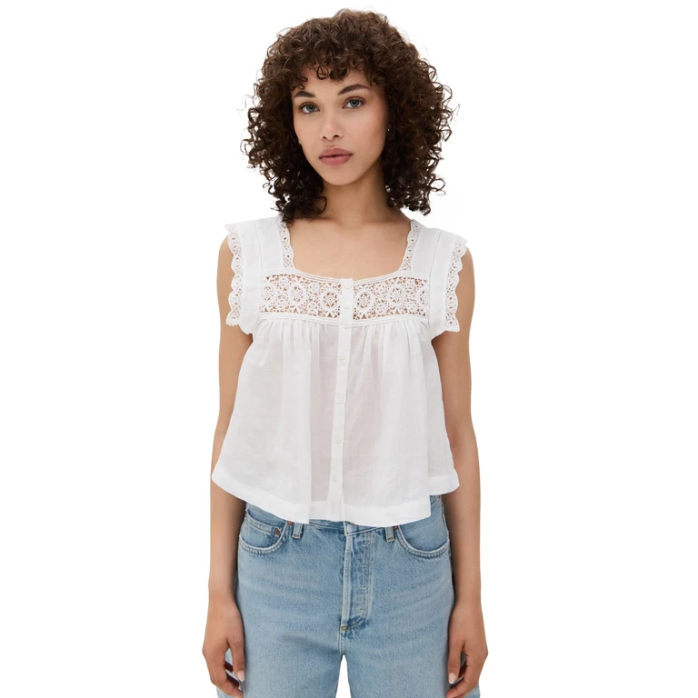 Citizens of Humanity Mia Embroidered Top White XS