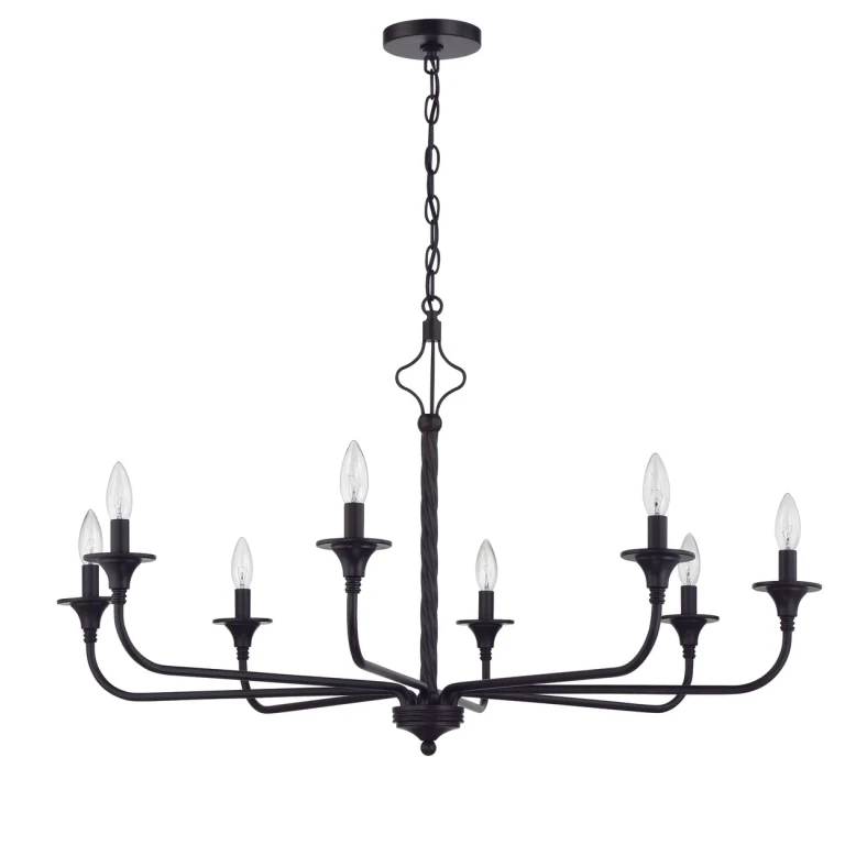Jolenne 8-Light Chandelier in Flat Black
