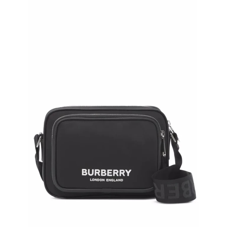 Burberry Paddy Mens Black Logo-Print Crossbody Bag