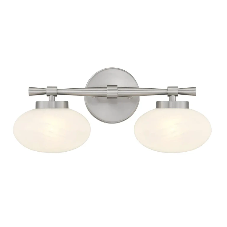 Barrow 2-Light Bathroom Vanity Light in Satin Nickel