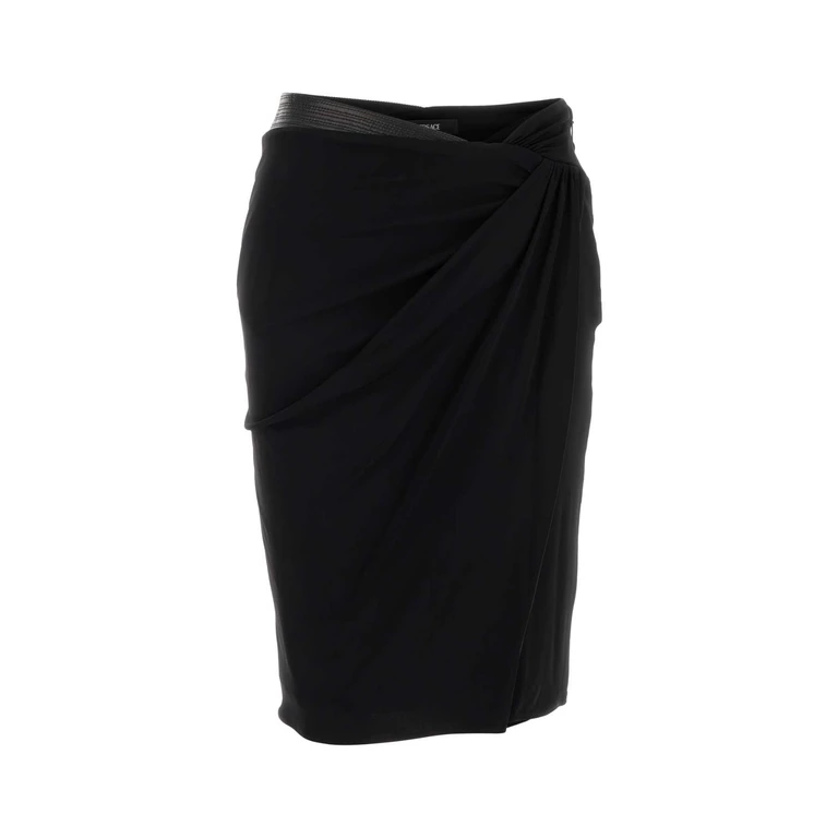 Versace Black Stretch Viscose Skirt 1.outer Fabric:elastane Gonne - Women