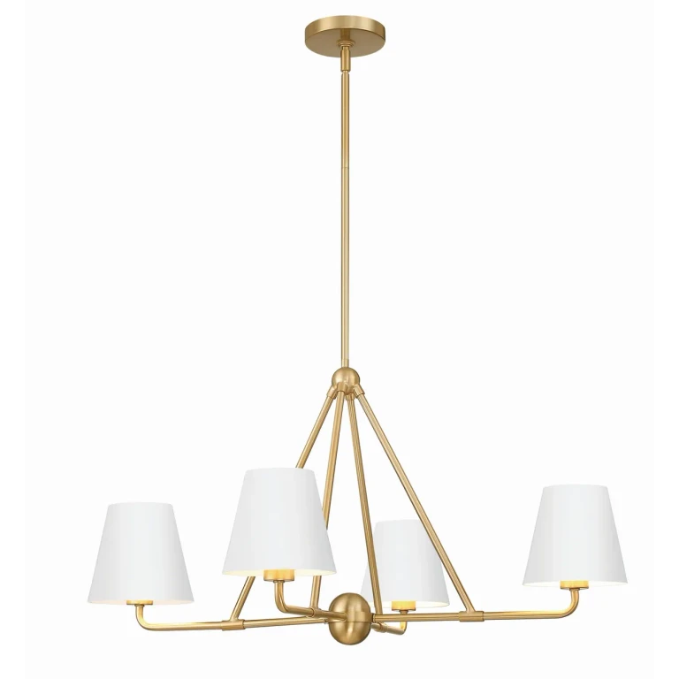 Xavier 4-Light Chandelier in Vibrant Gold with White