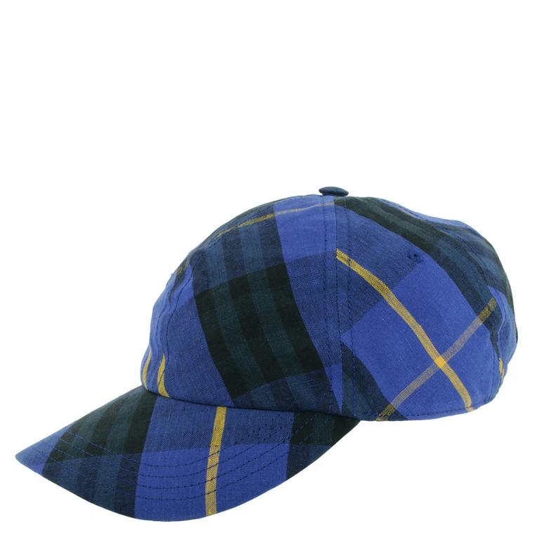 Burberry Checker Linen Baseball Cap