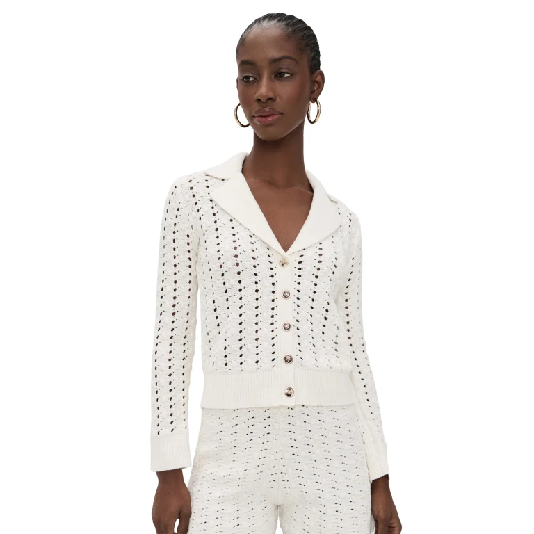 Ramy Brook Nadia Cardigan Ivory XL