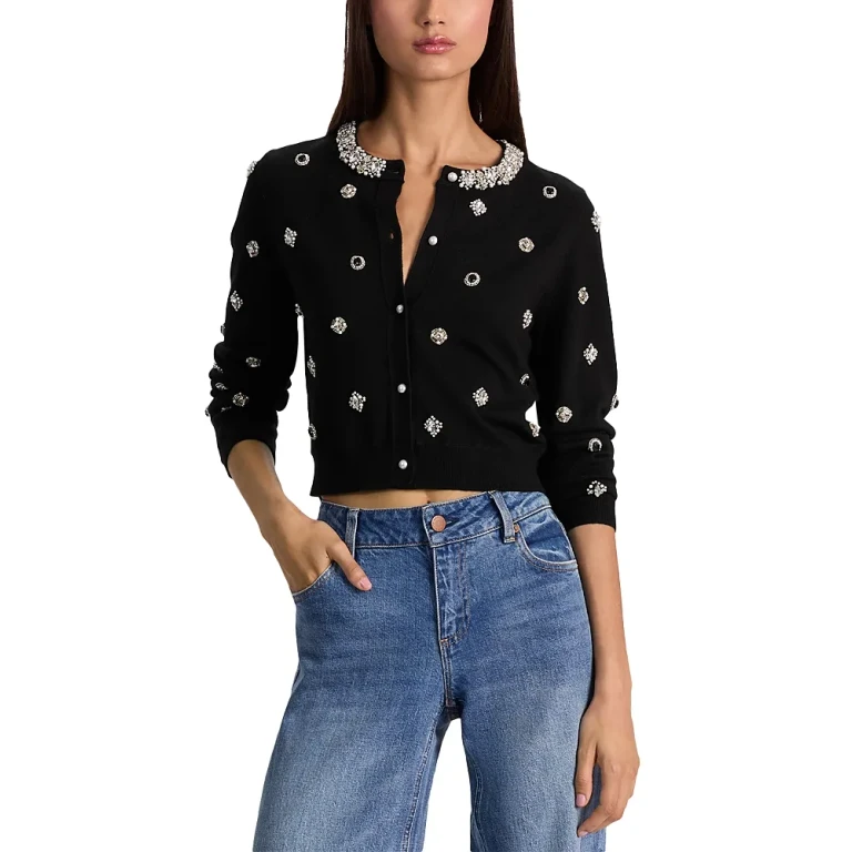 Alice and Olivia Dollie Embellished Cardigan Sweater
