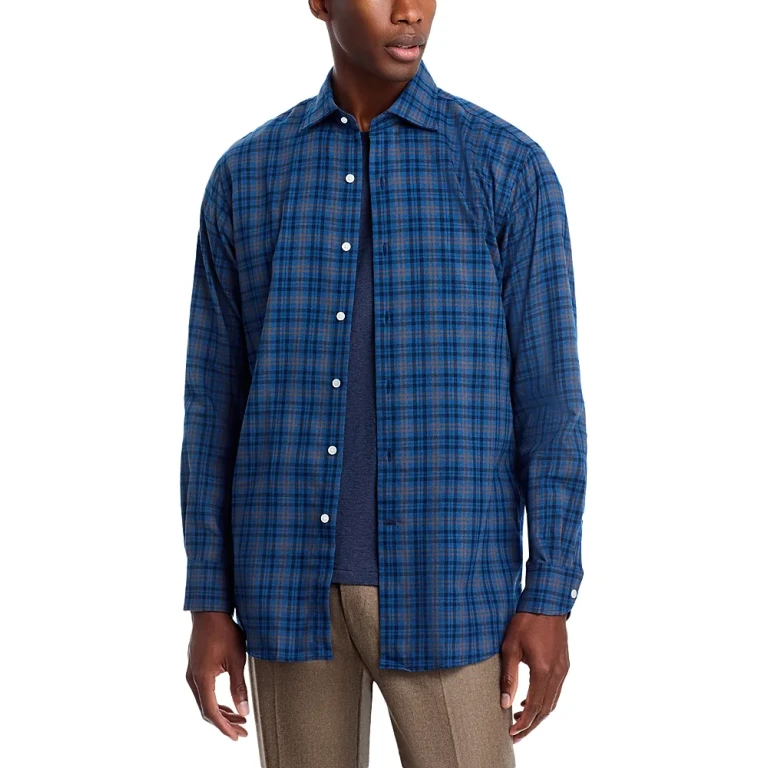 Peter Millar Bar Harbor Performance Flannel Sport Shirt