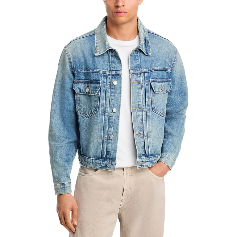 Frame Vintage Wash Denim Trucker Jacket