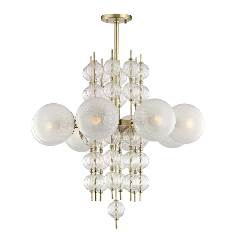 Aged Brass Chandelier from the Calypso Collection