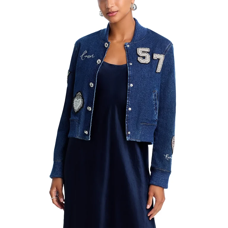 Cinq a Sept Varsity Denim Dominique Jacket