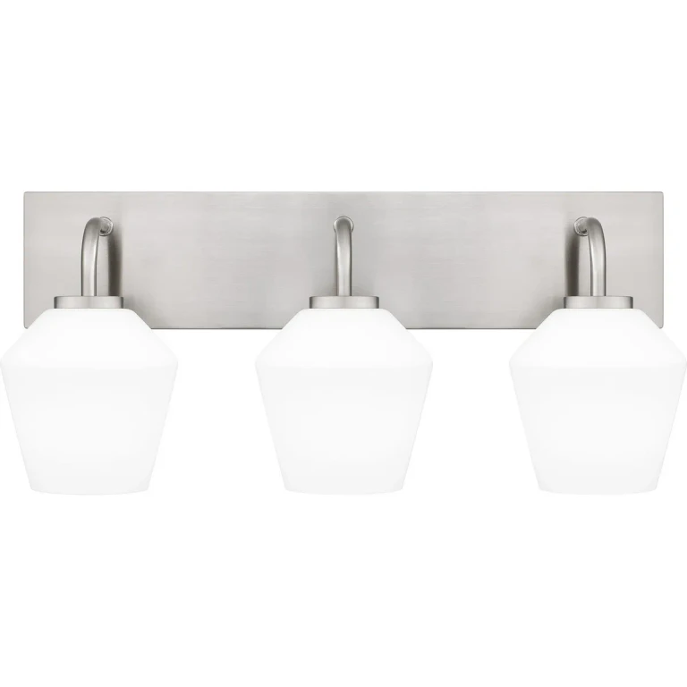 Brushed Nickel Three Light Bath from the Nielson Collection